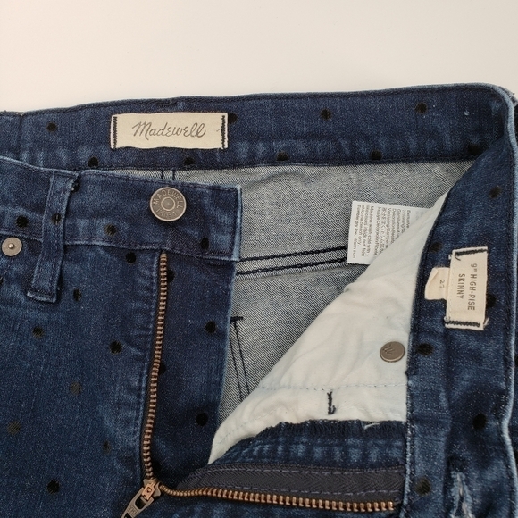 Madewell 9" Mid-Rise Skinny Jeans: Flocked Dots Edition - Picture 9 of 15